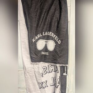Karl Lagerfeld Paris Black and Gray Scarf